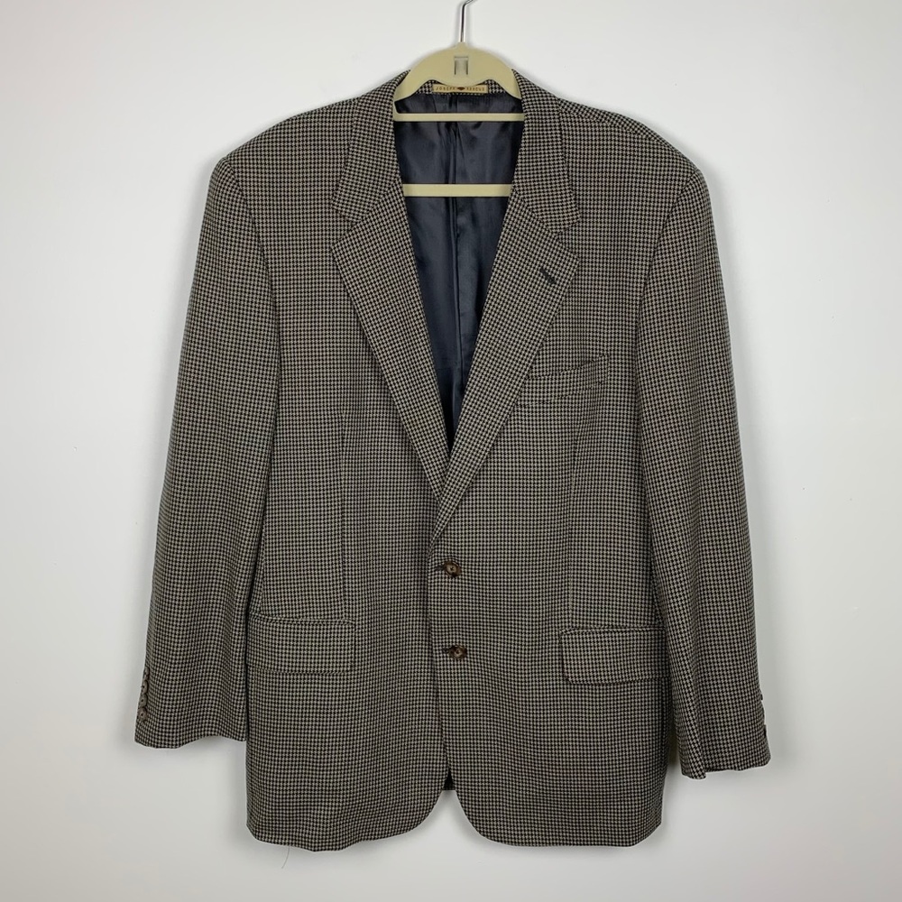 Vintage Joseph Abboud Wool Houndstooth Blazer